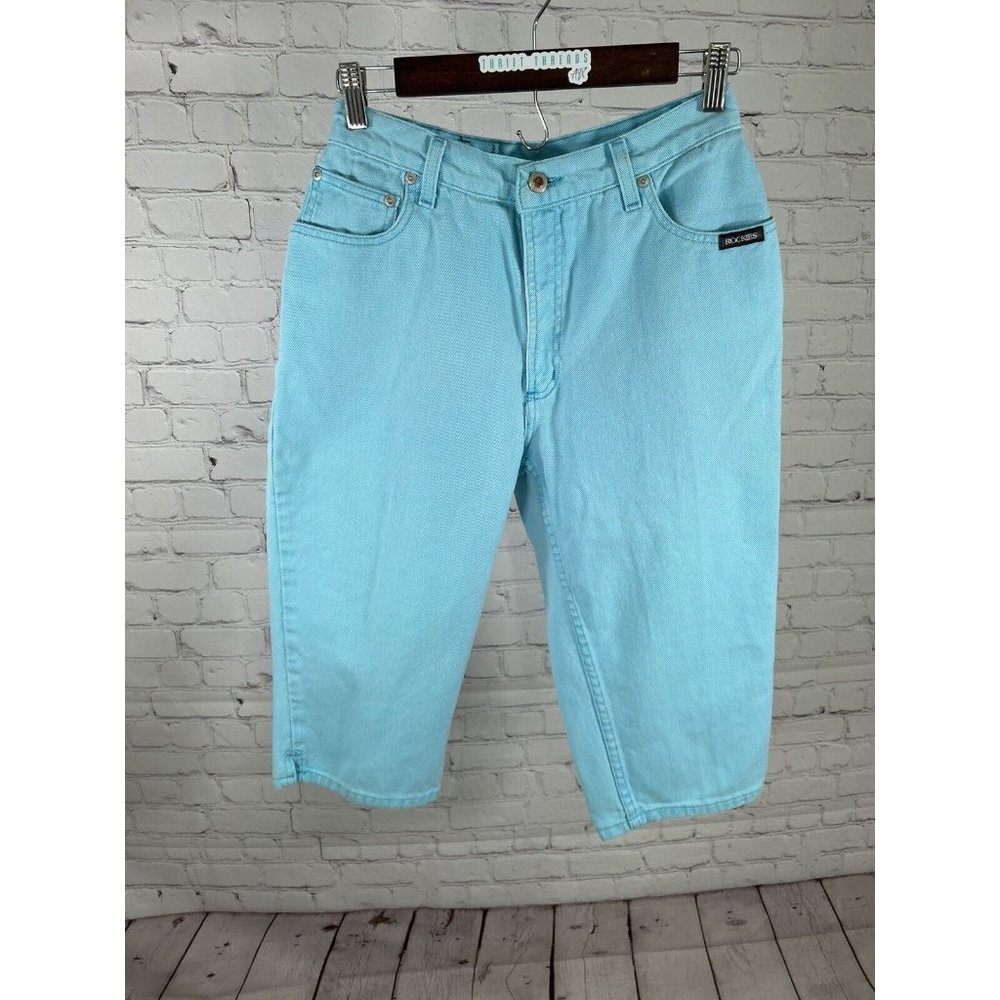 VTG Authentic Rockies Jeanswear Sky Blue 100% Cotton Shorts Women Size 11 (25x16